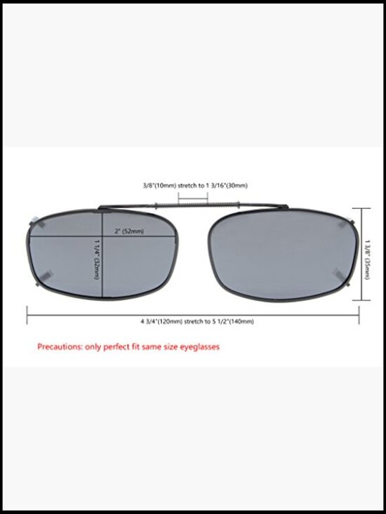Metal Frame Polarized Clip On Sunglasses Rectangular Lens Sport Style main image 2
